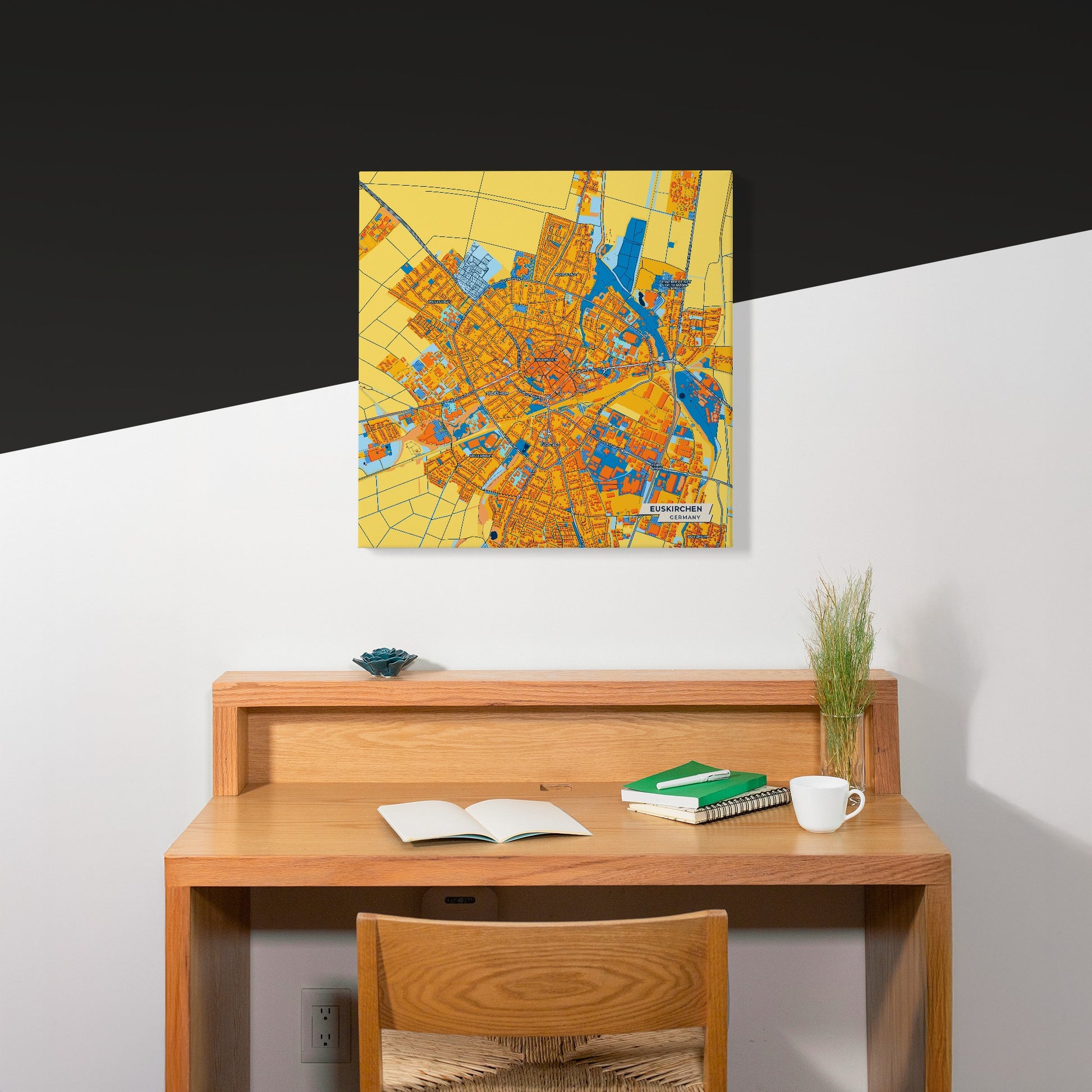 Euskirchen Germany Colorful City Map Canvas Print Scene
