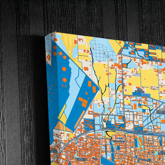 Evosmos Greece Colorful City Map Canvas Print Detail
