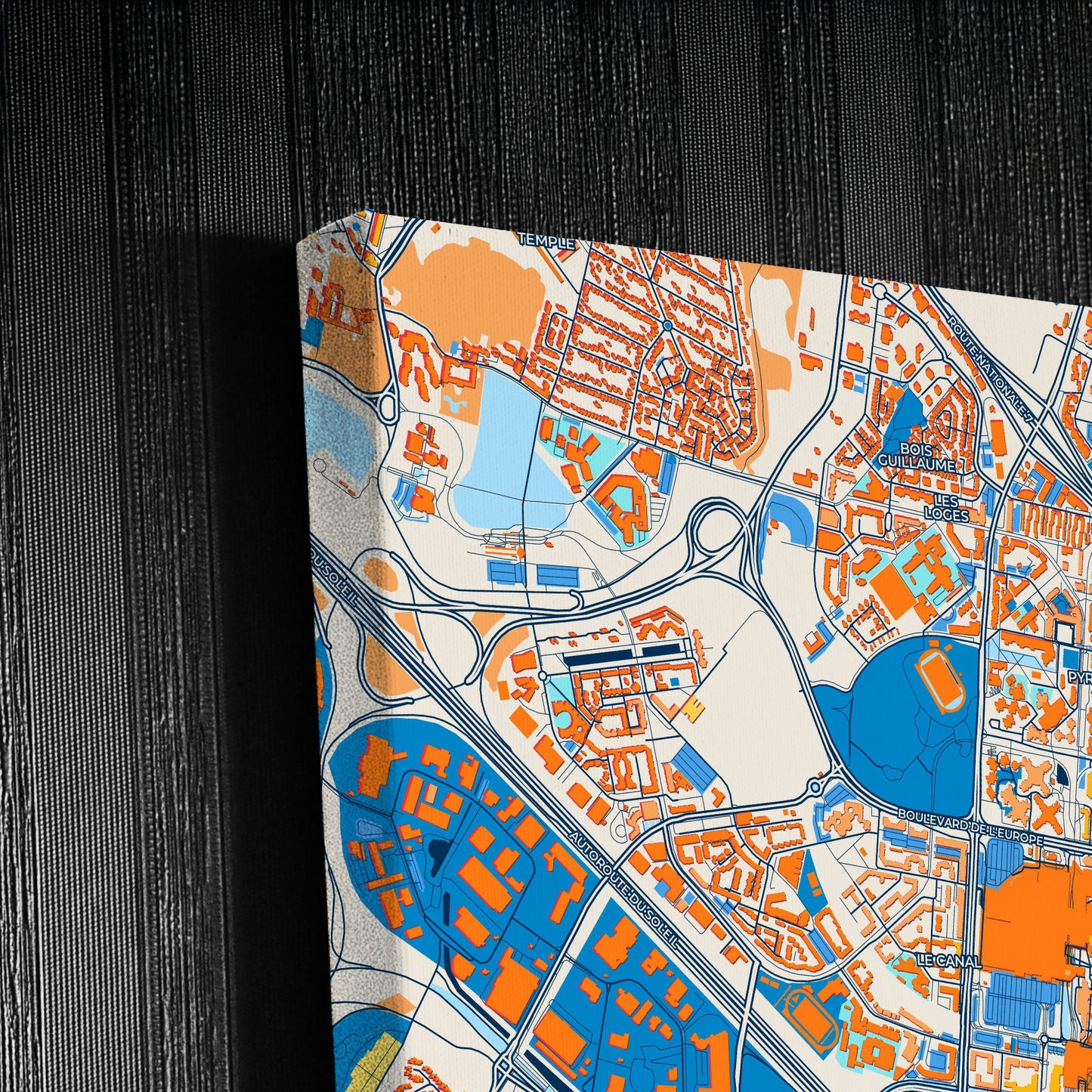 Évry France Colorful City Map Canvas Print Detail