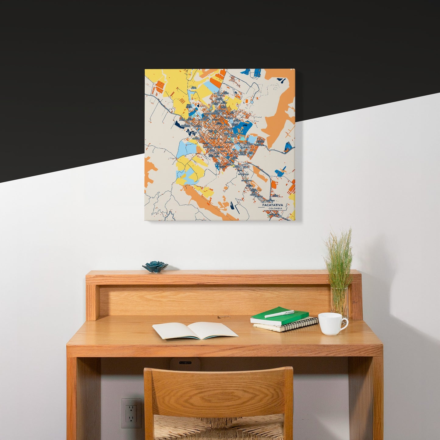 Facatativa Colombia Colorful City Map Canvas Print Scene