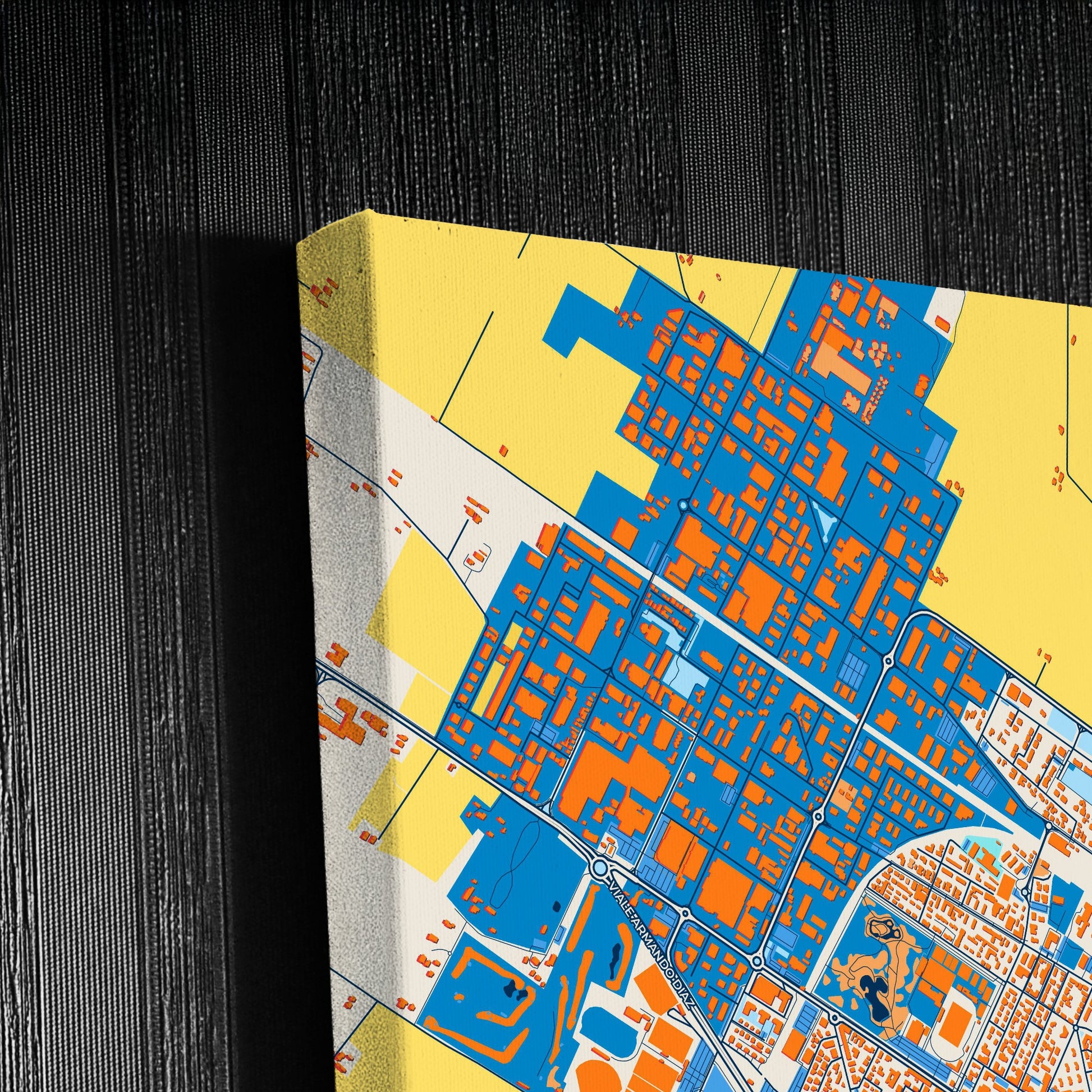 Faenza Italy Colorful City Map Canvas Print Detail