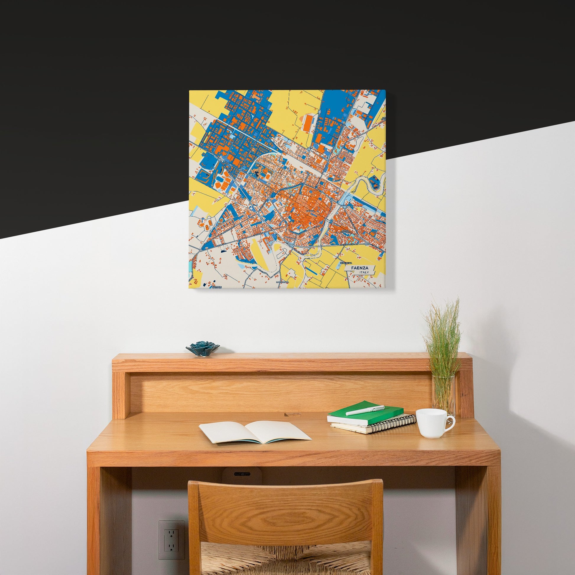 Faenza Italy Colorful City Map Canvas Print Scene