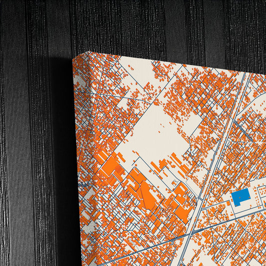 Faisalabad Pakistan Colorful City Map Canvas Print Detail