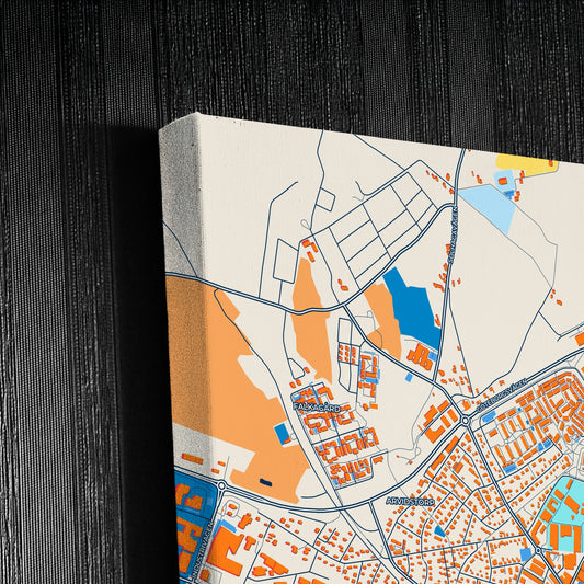 Falkenberg Sweden Colorful City Map Canvas Print Detail