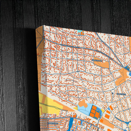 Falkensee Germany Colorful City Map Canvas Print Detail
