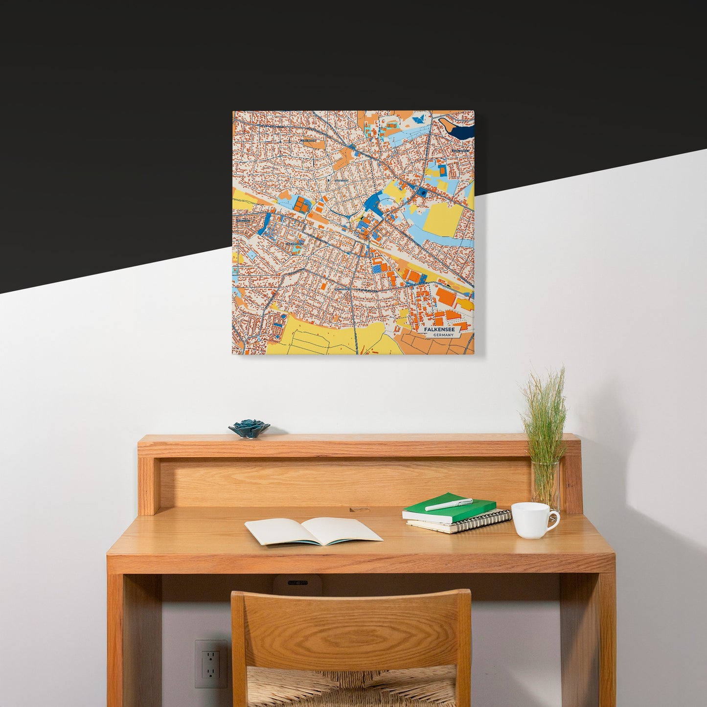 Falkensee Germany Colorful City Map Canvas Print Scene