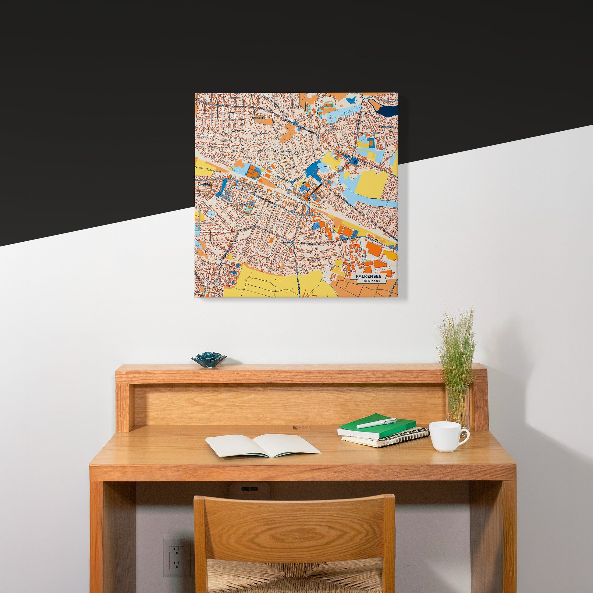 Falkensee Germany Colorful City Map Canvas Print Scene