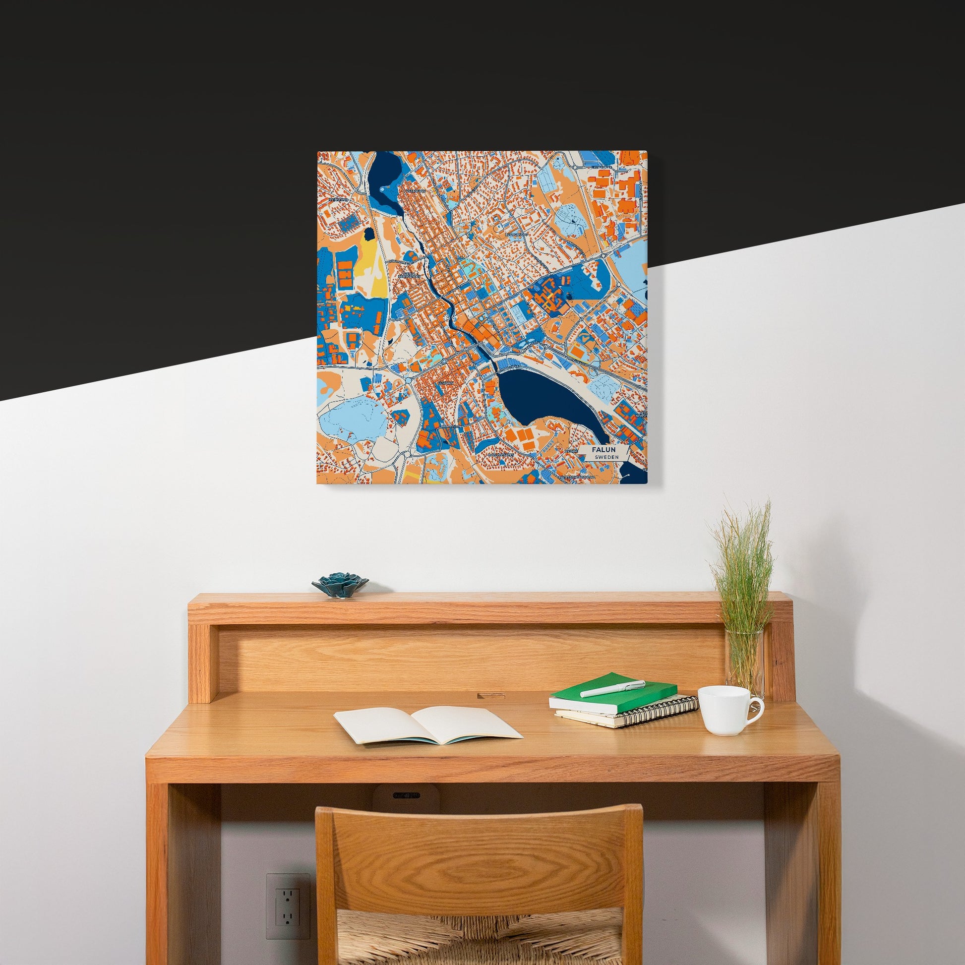 Falun Sweden Colorful City Map Canvas Print Scene