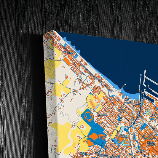 Fano Italy Colorful City Map Canvas Print Detail