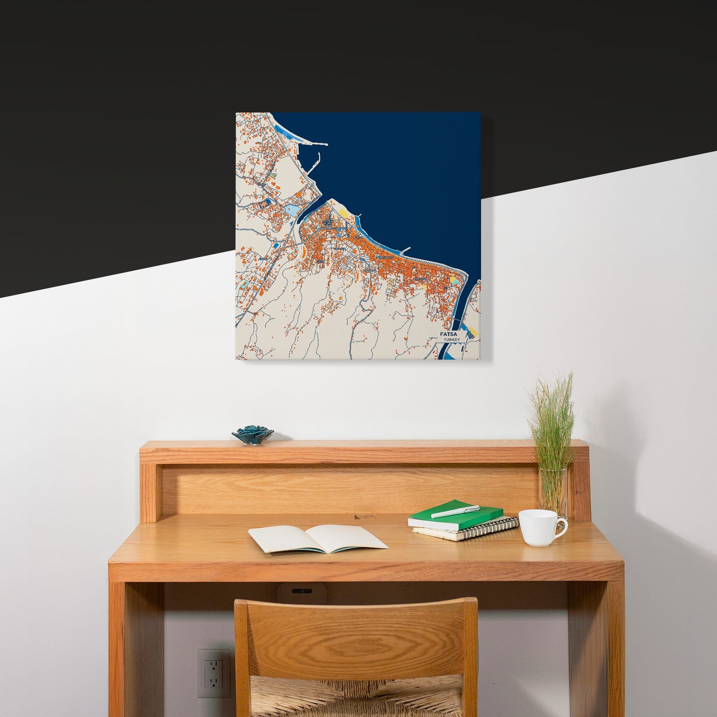 Fatsa Turkey Colorful City Map Canvas Print Scene