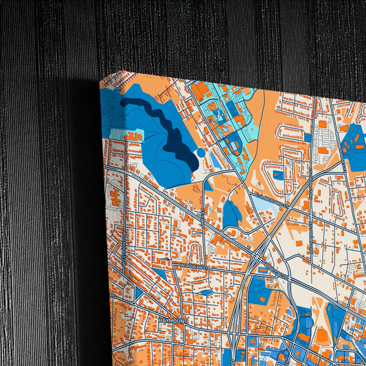 Fayetteville North Carolina Colorful City Map Canvas Print Detail