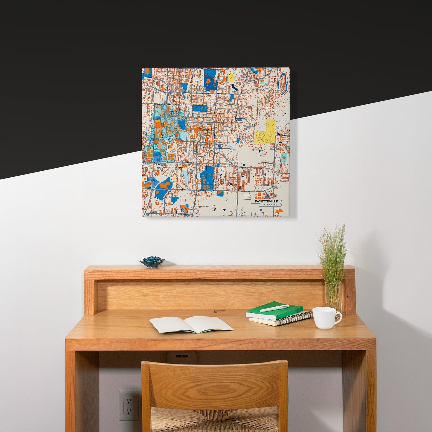 Fayetteville Arkansas Colorful City Map Canvas Print Scene