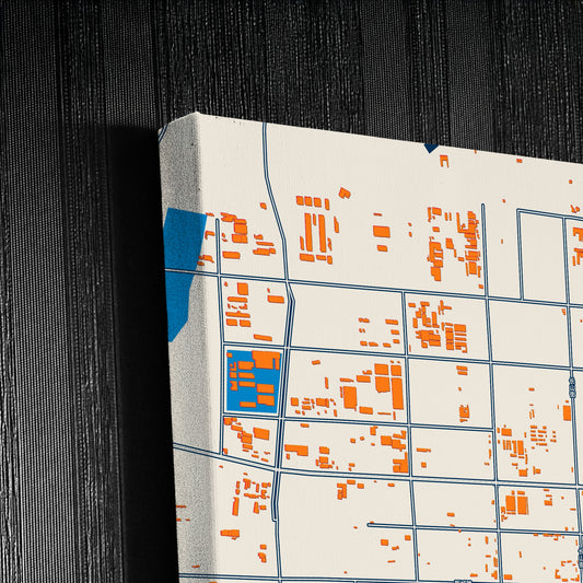 Feicheng China Colorful City Map Canvas Print Detail