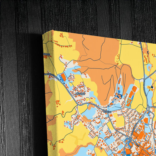 Feldkirchen Austria Colorful City Map Canvas Print Detail