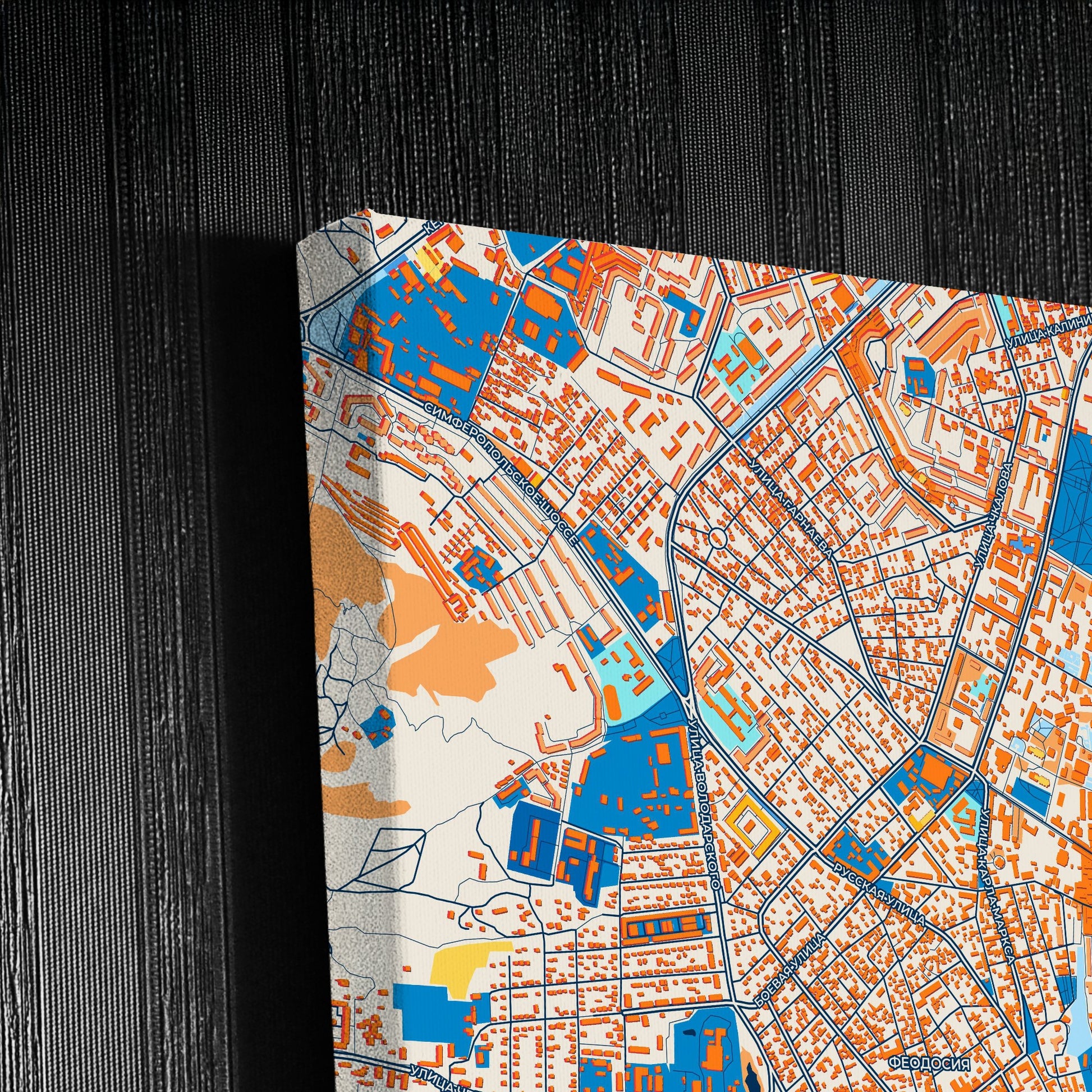 Феодосія Ukraine Colorful City Map Canvas Print Detail