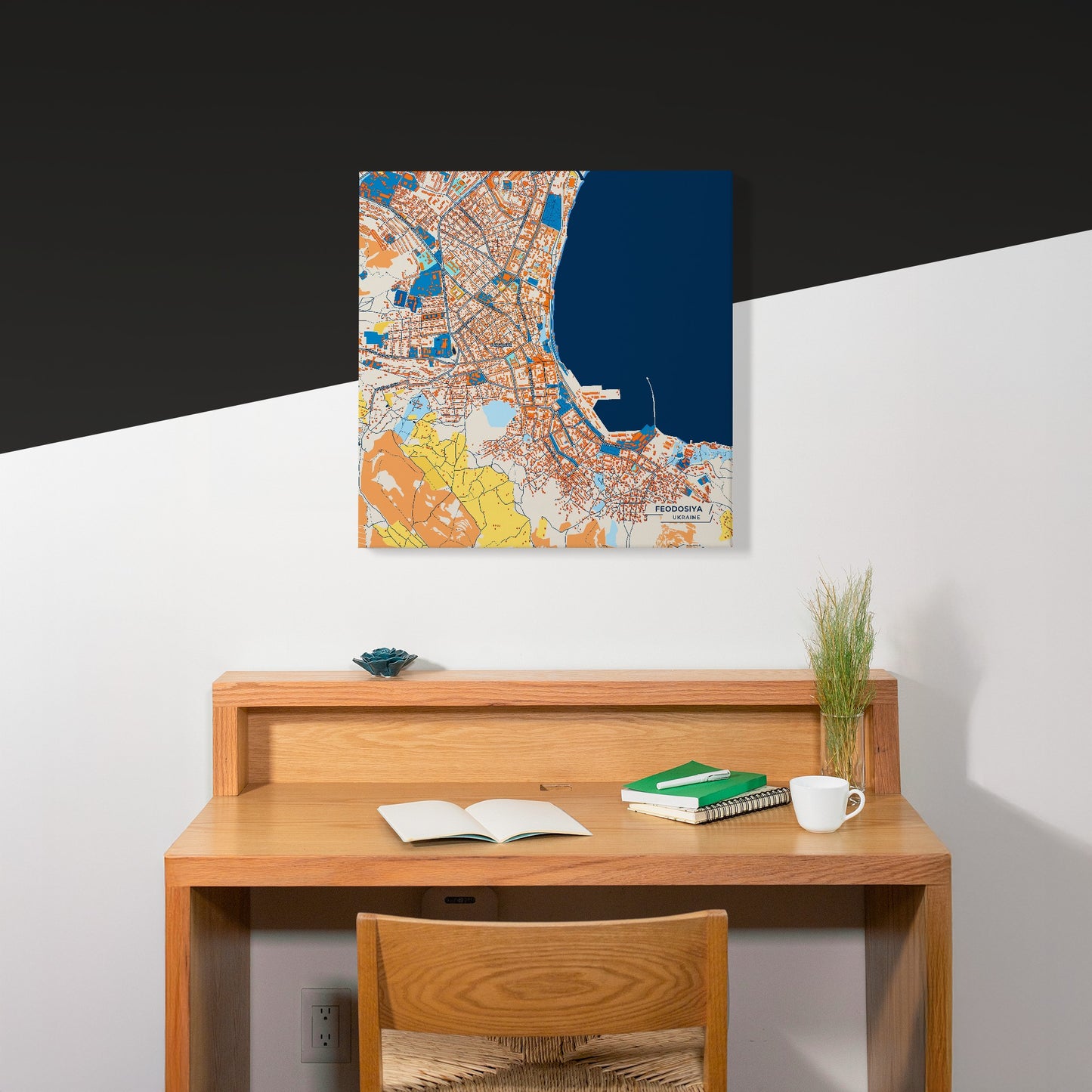 Феодосія Ukraine Colorful City Map Canvas Print Scene