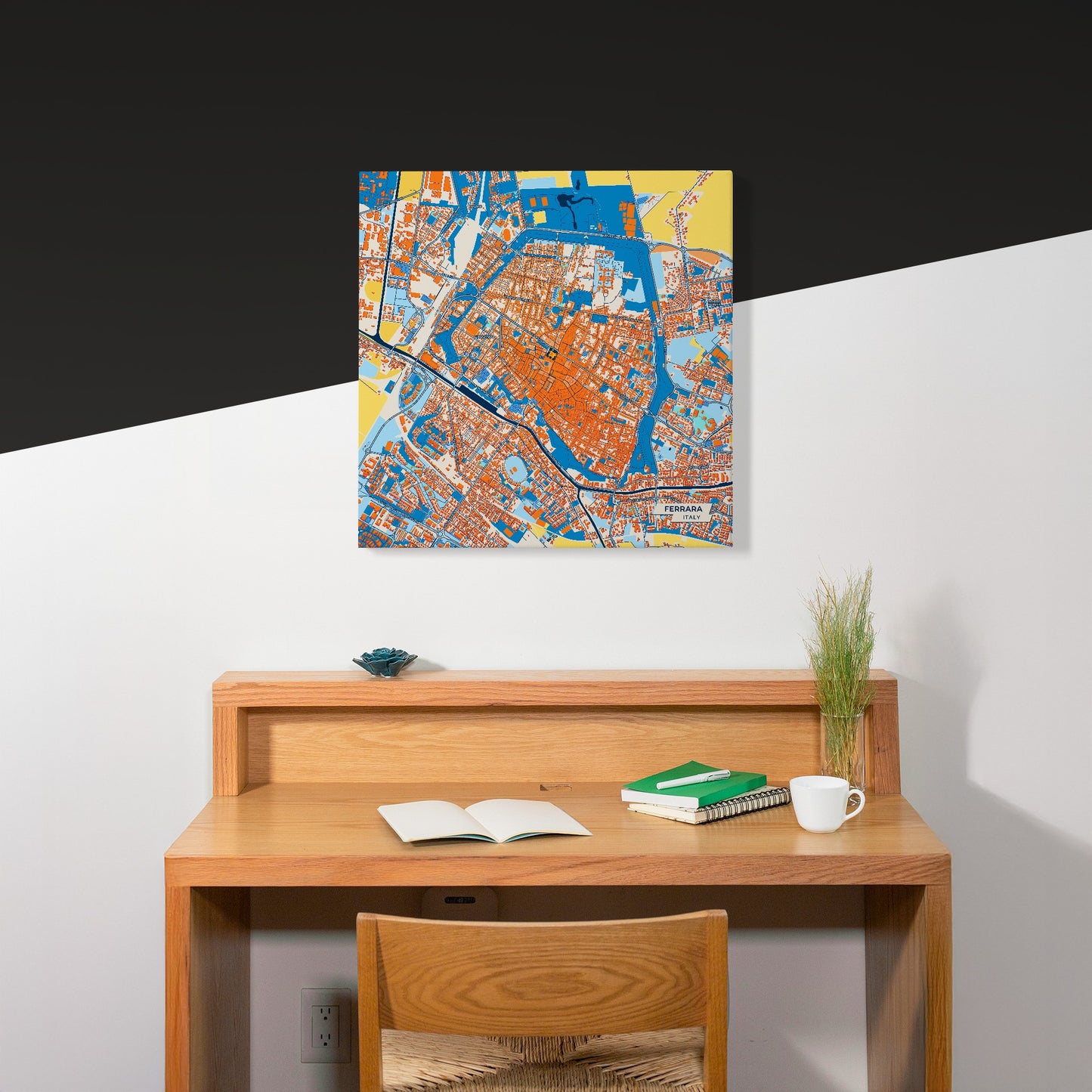 Ferrara Italy Colorful City Map Canvas Print Scene