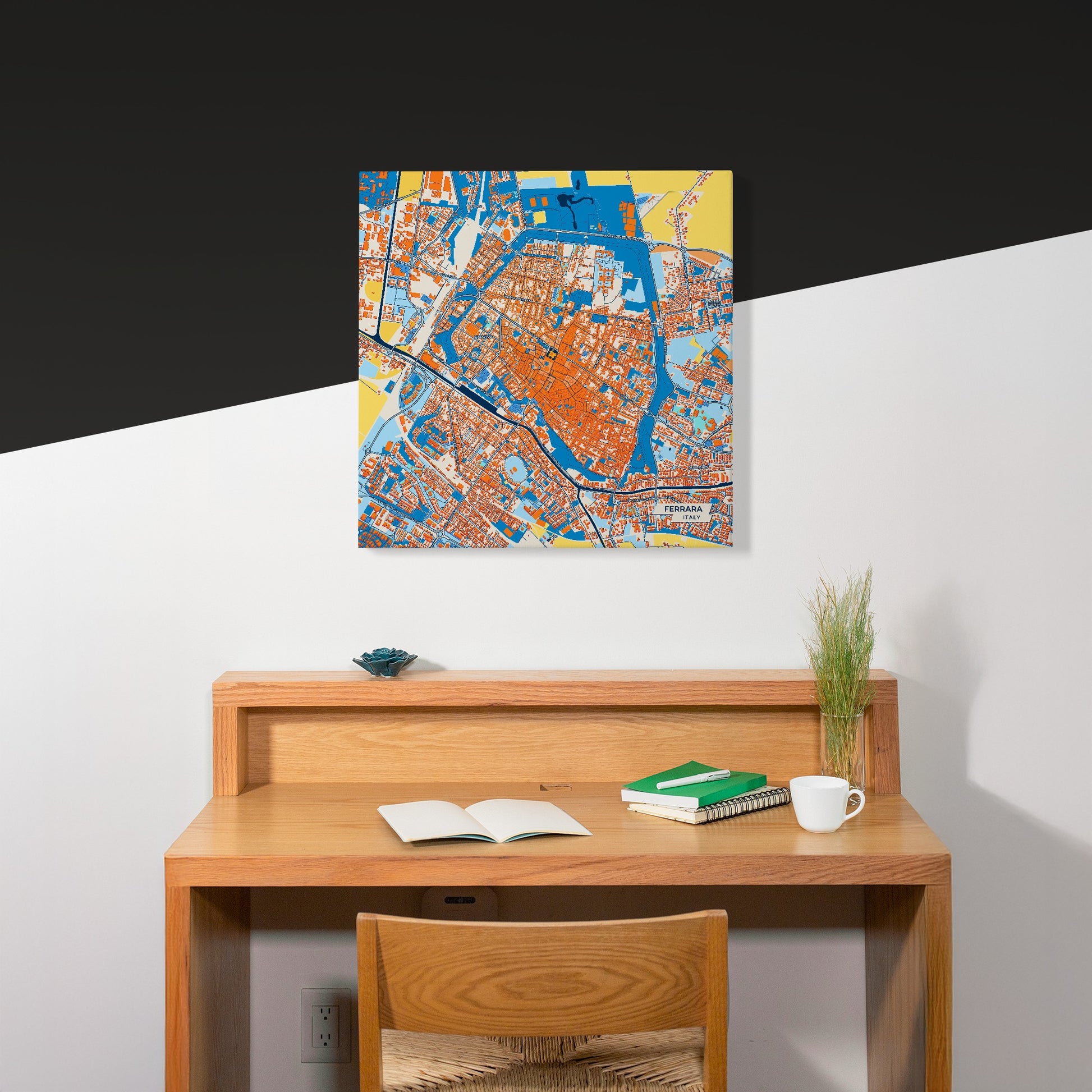 Ferrara Italy Colorful City Map Canvas Print Scene