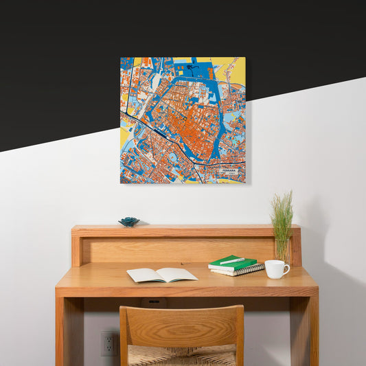 Ferrara Italy Colorful City Map Canvas Print Scene