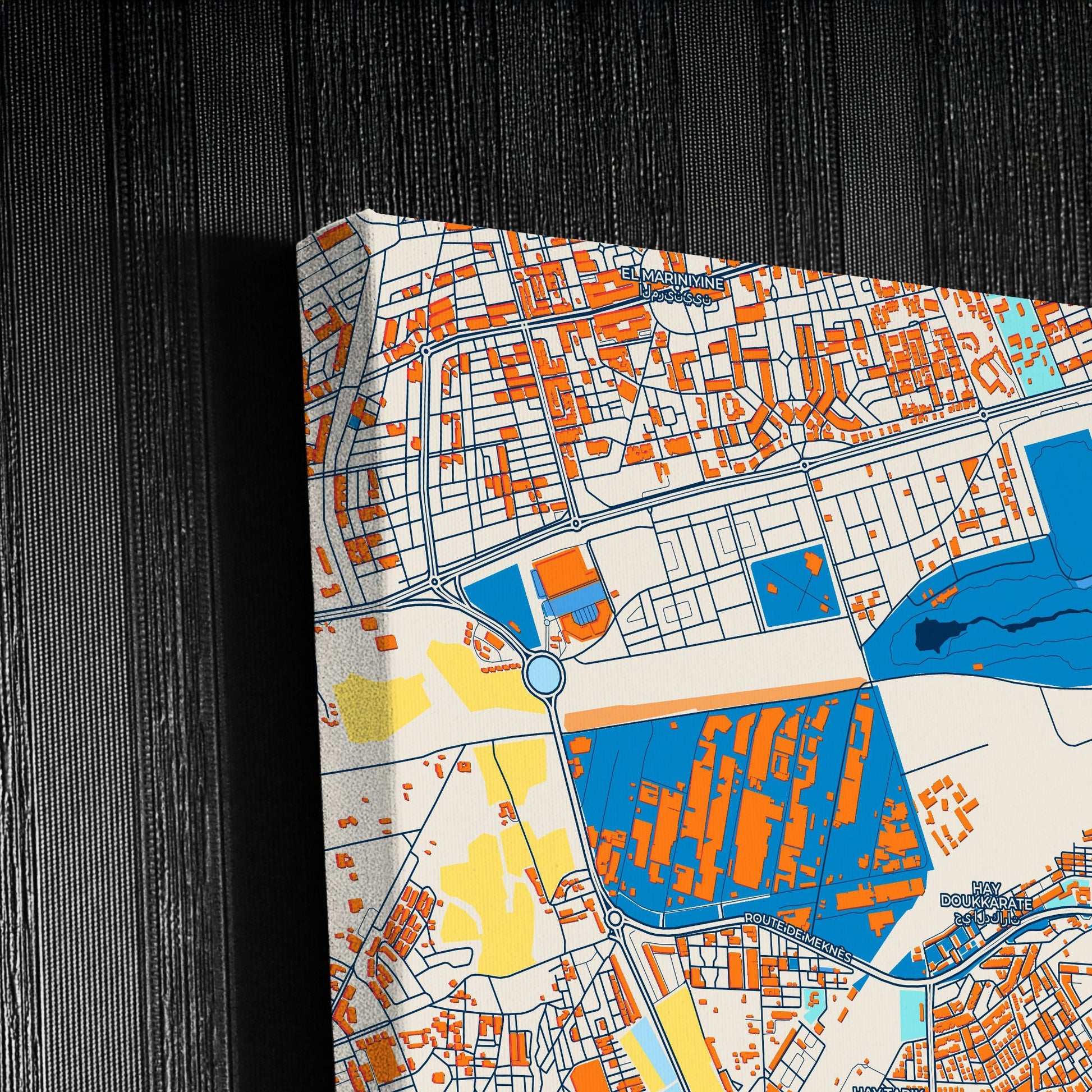 Fes Morocco Colorful City Map Canvas Print Detail