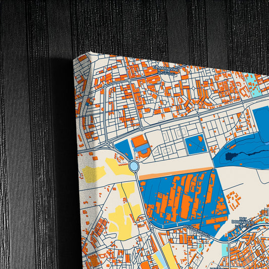 Fes Morocco Colorful City Map Canvas Print Detail