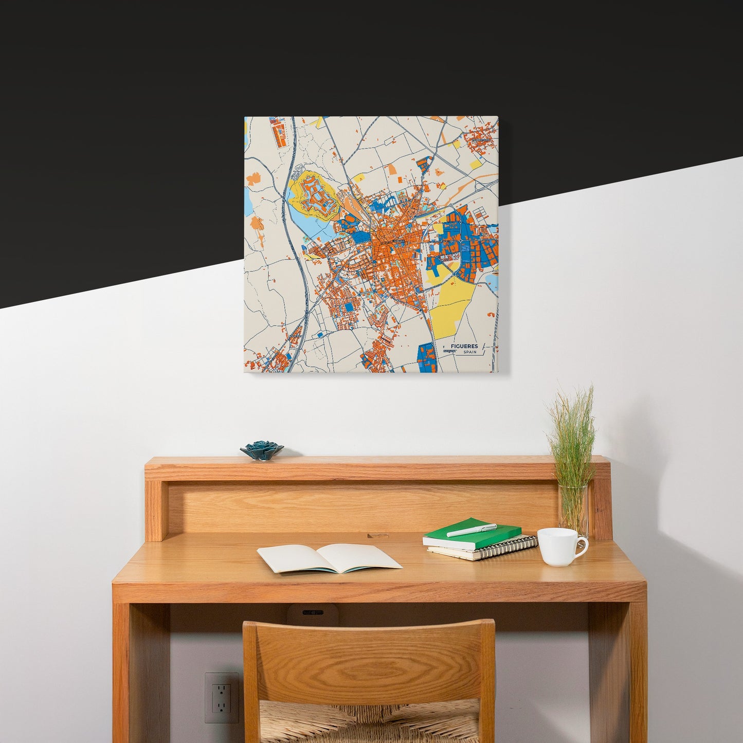 Figueres Spain Colorful City Map Canvas Print Scene