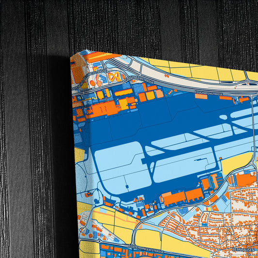 Filderstadt Germany Colorful City Map Canvas Print Detail