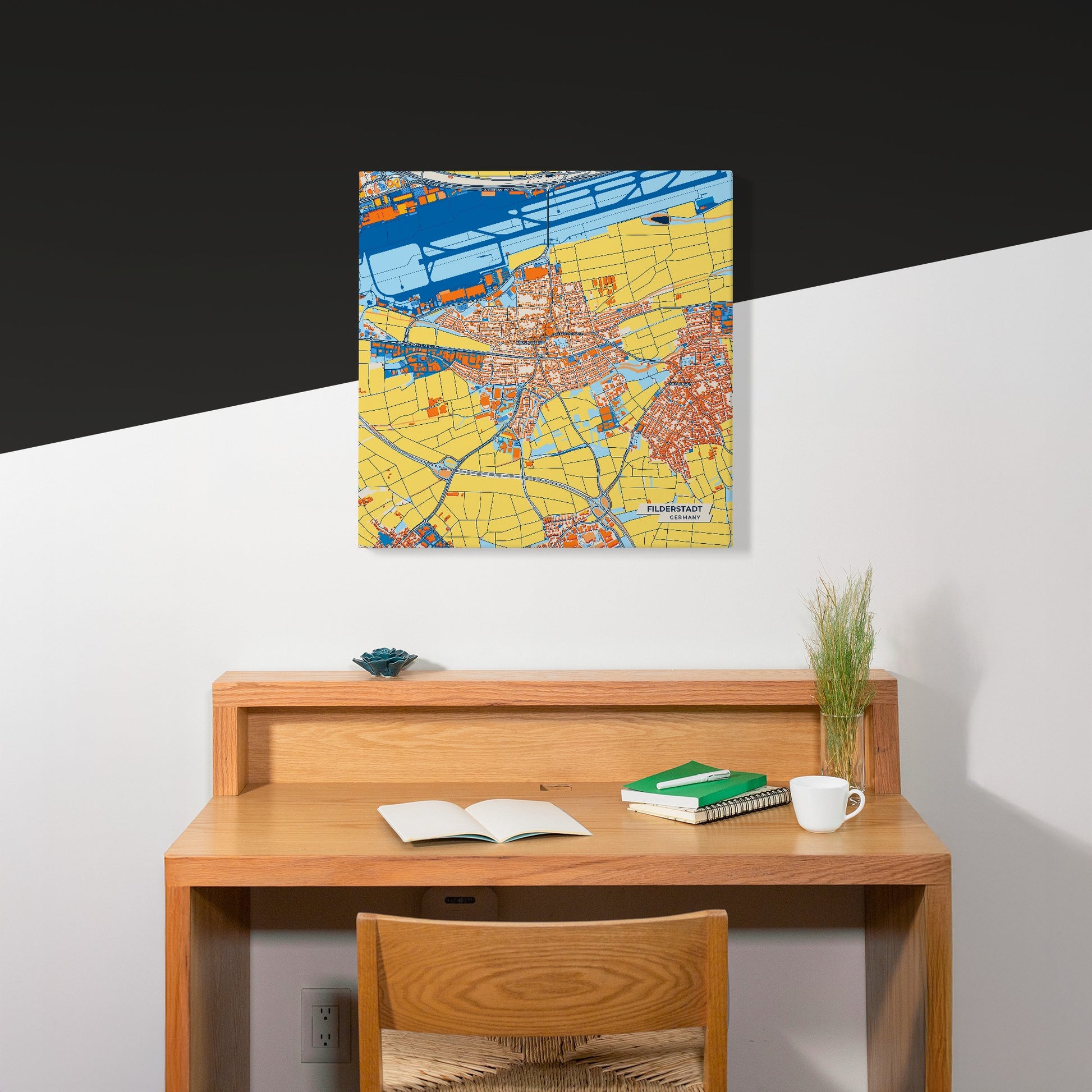 Filderstadt Germany Colorful City Map Canvas Print Scene