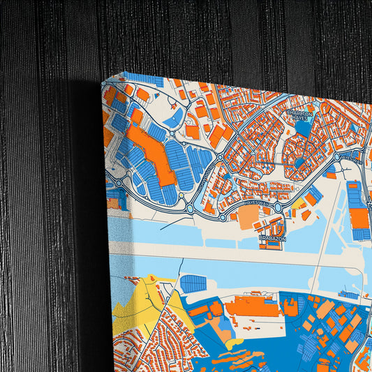 Filton England Colorful City Map Canvas Print Detail