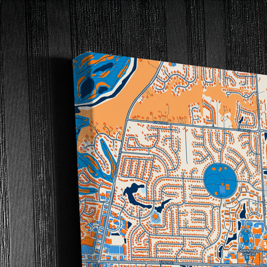 Fishers Indiana Colorful City Map Canvas Print Detail