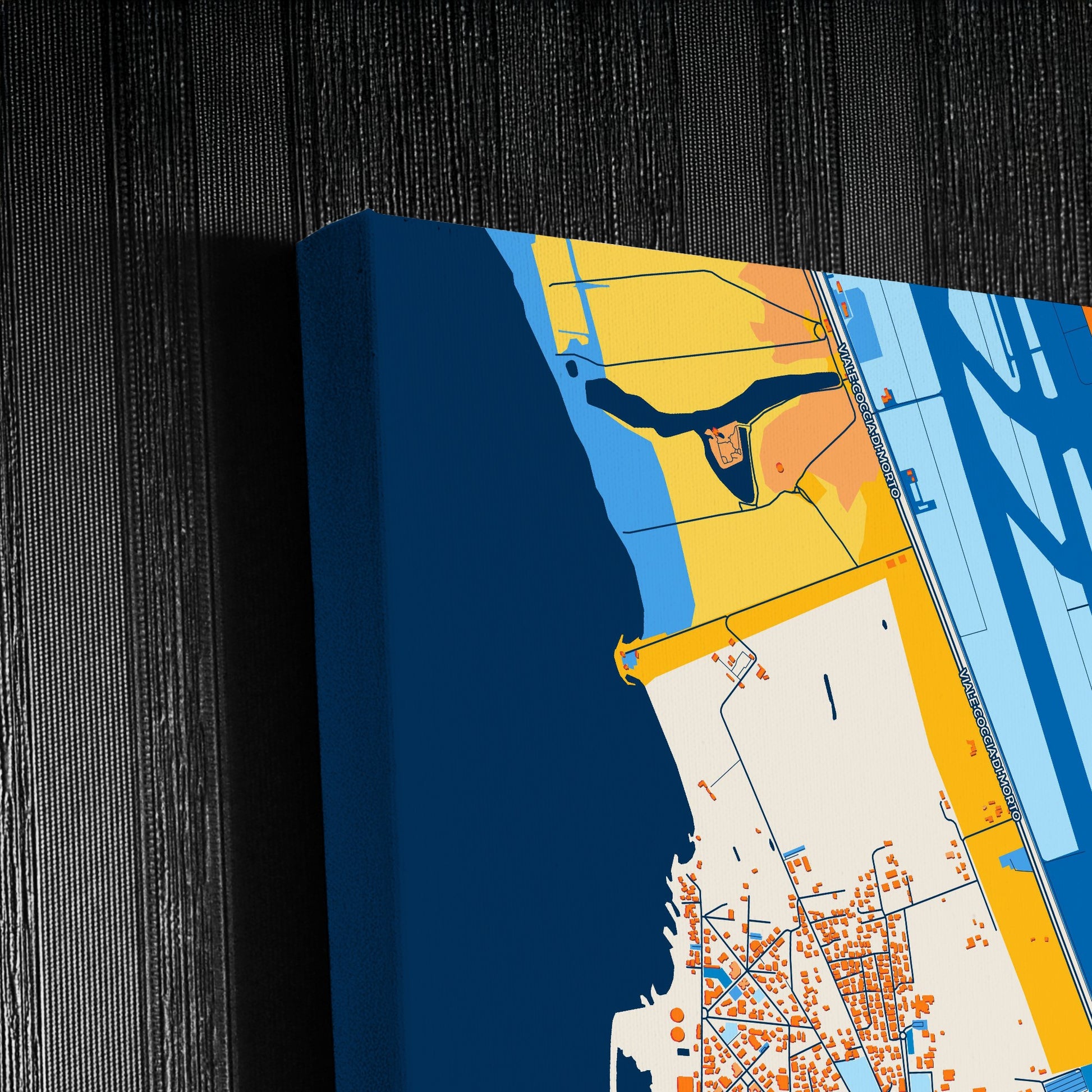 Fiumicino Italy Colorful City Map Canvas Print Detail