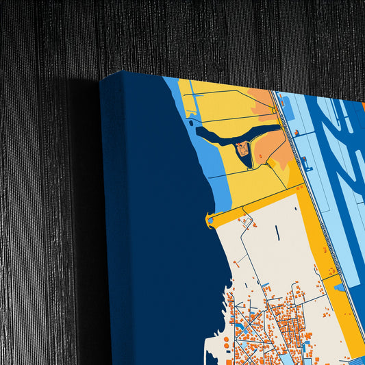 Fiumicino Italy Colorful City Map Canvas Print Detail