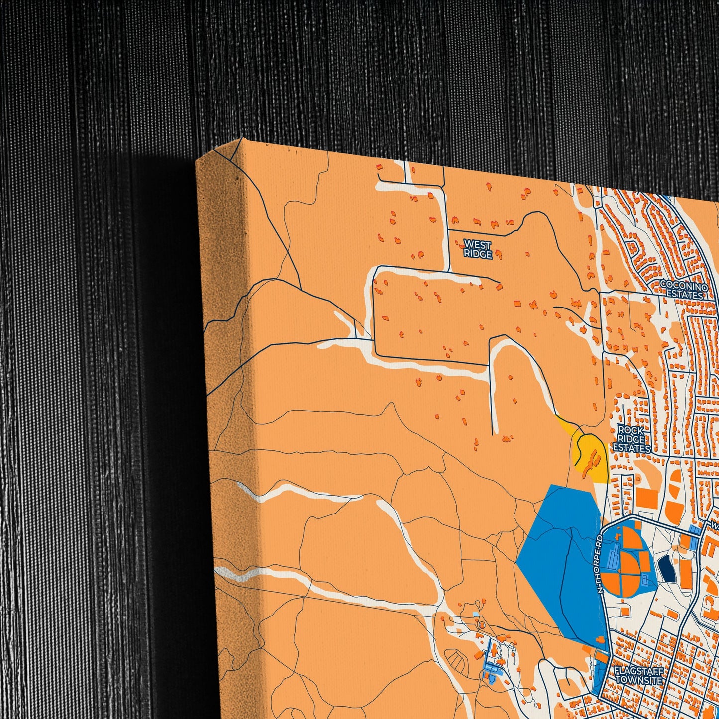 Flagstaff Arizona Colorful City Map Canvas Print Detail