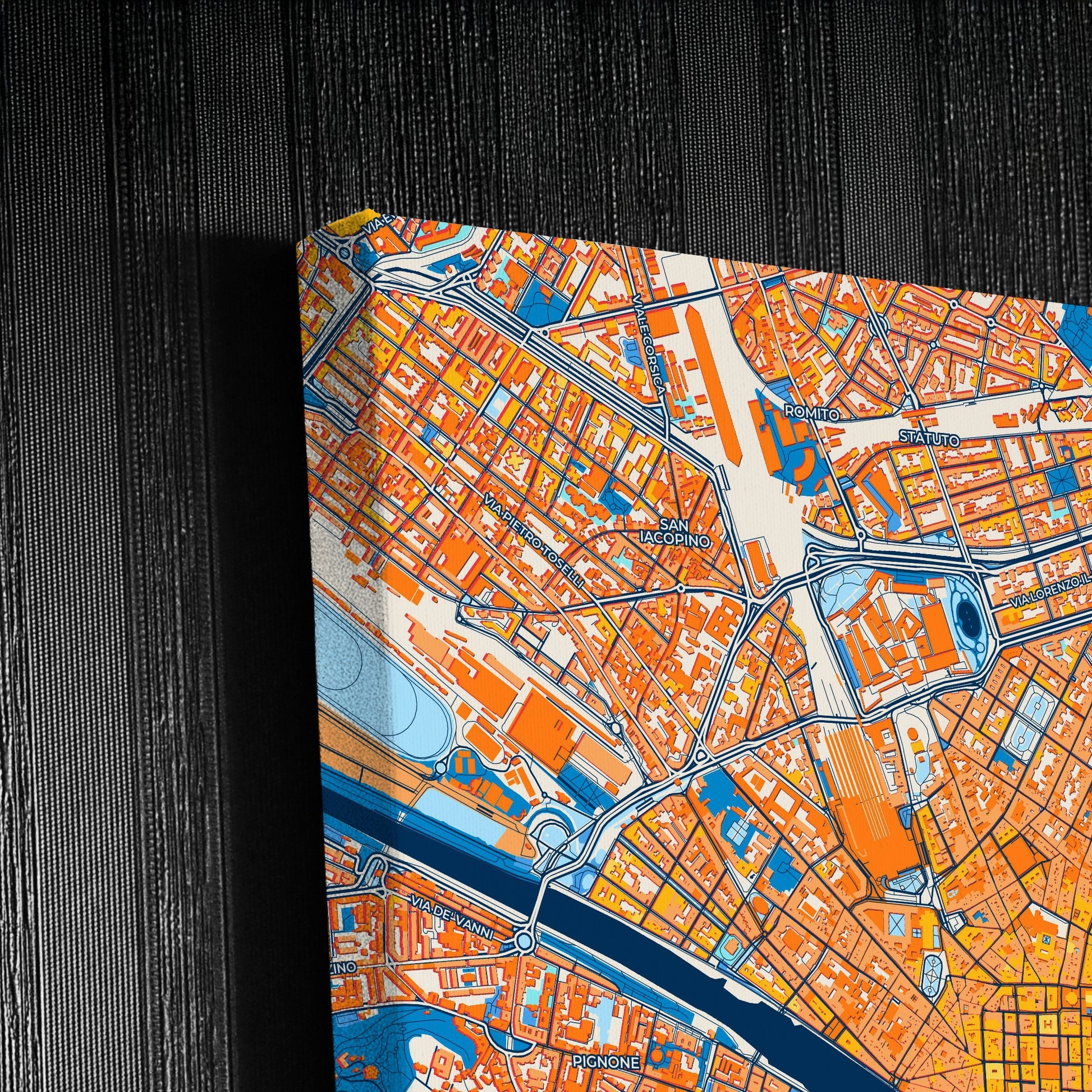 Firenze  Italy Colorful City Map Canvas Print Detail