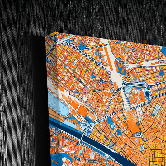 Firenze  Italy Colorful City Map Canvas Print Detail