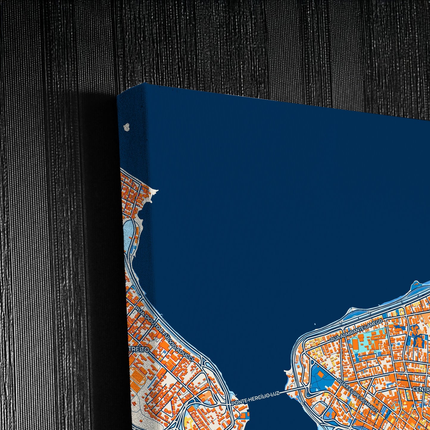 Florianopolis Brazil Colorful City Map Canvas Print Detail
