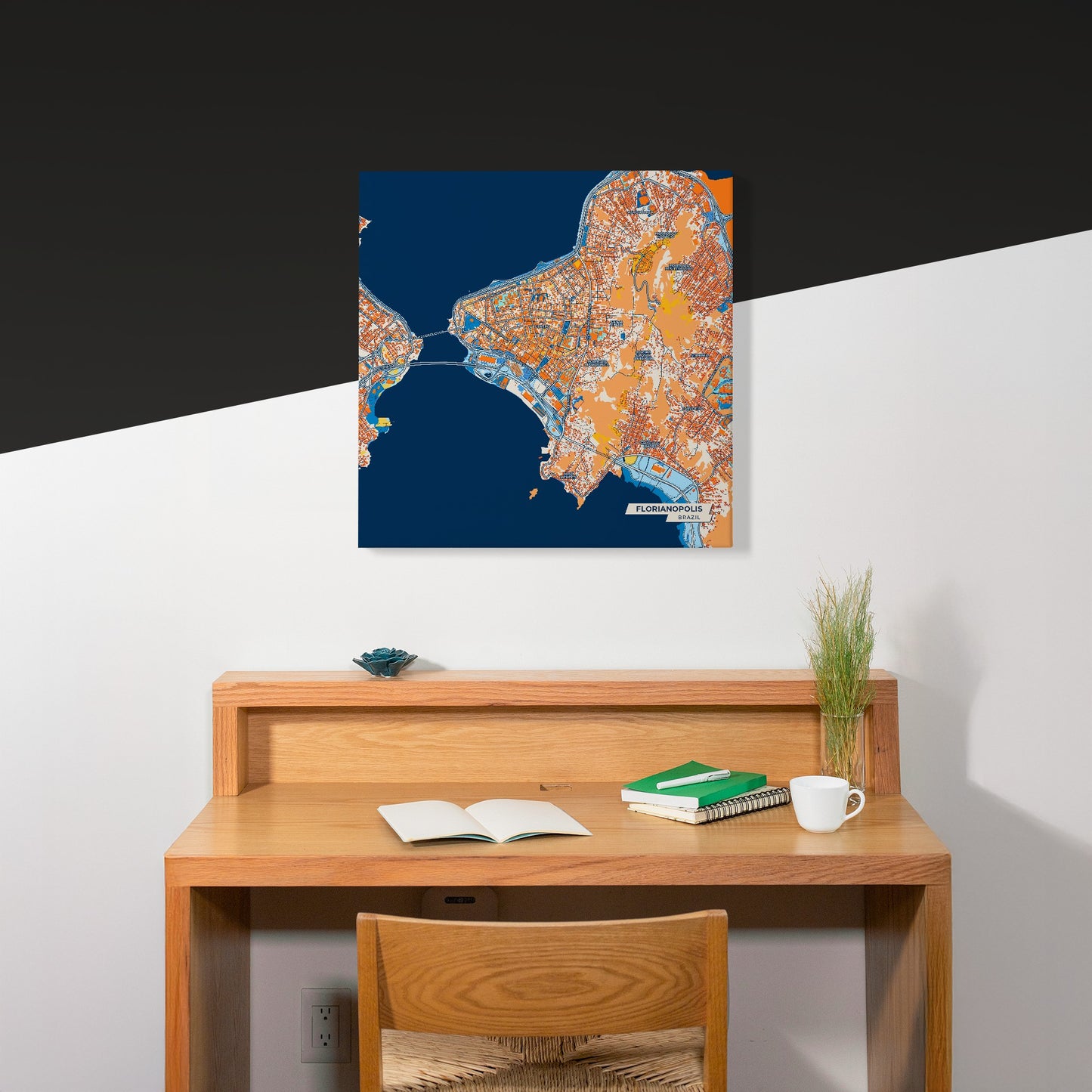 Florianopolis Brazil Colorful City Map Canvas Print Scene