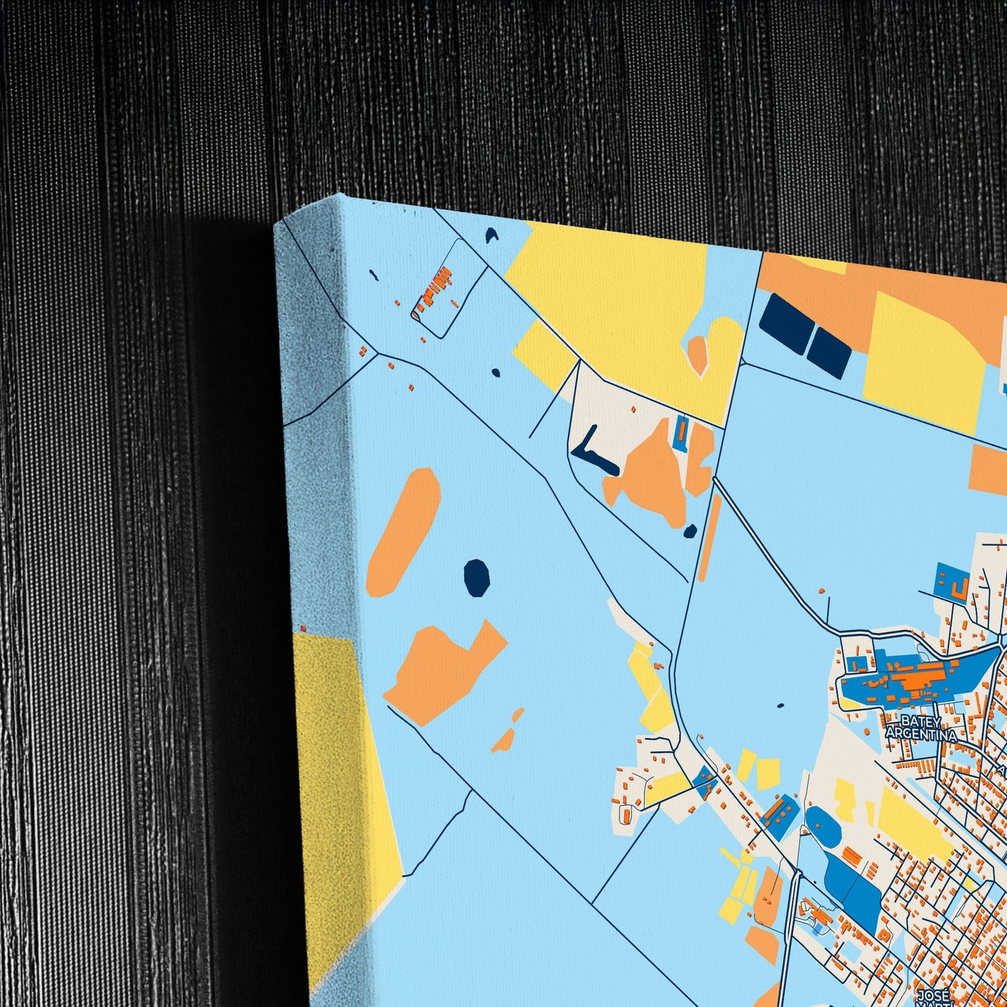 Florida Cuba Colorful City Map Canvas Print Detail