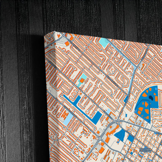 Florissant Missouri Colorful City Map Canvas Print Detail