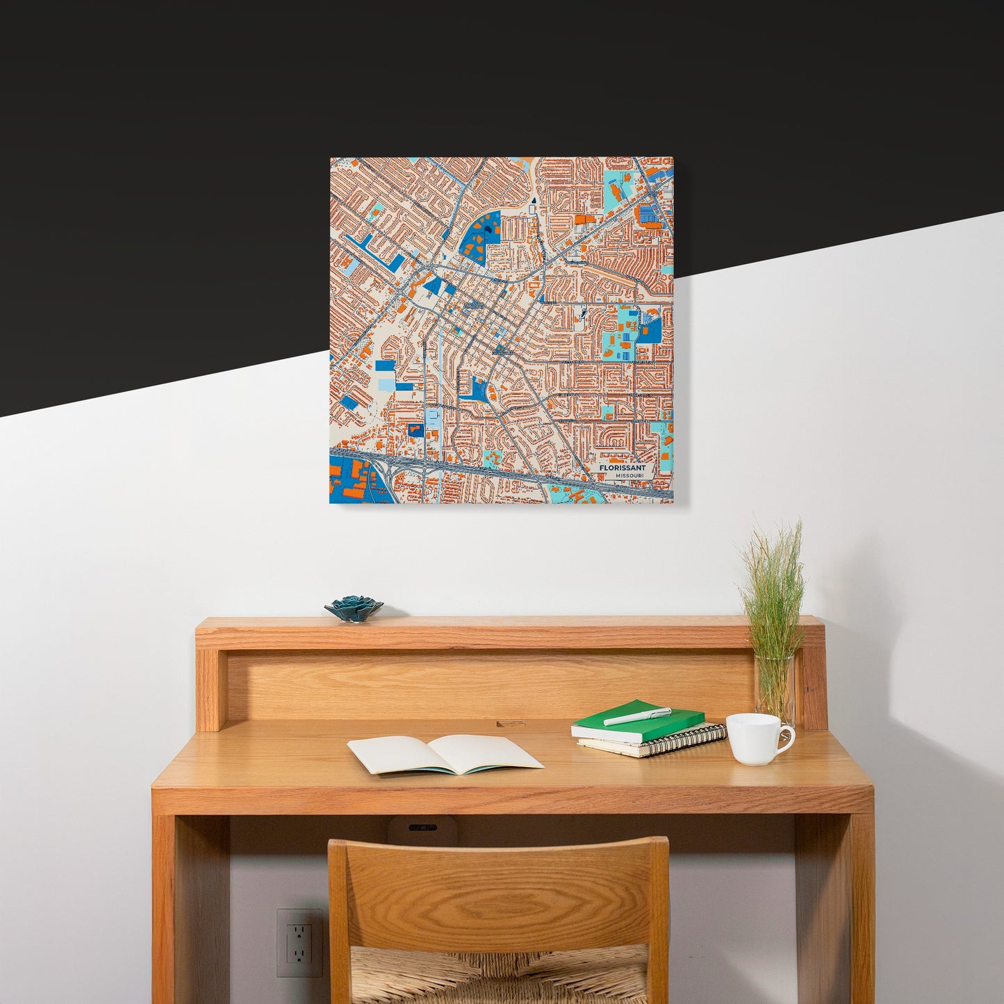 Florissant Missouri Colorful City Map Canvas Print Scene