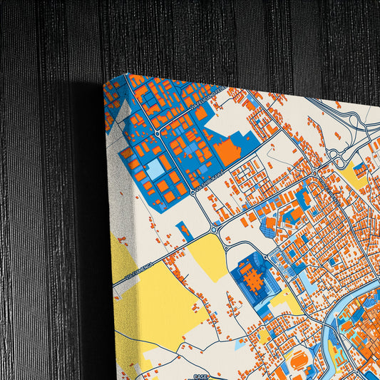 Foligno Italy Colorful City Map Canvas Print Detail