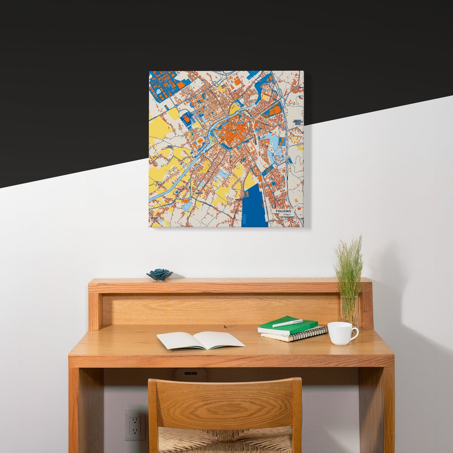 Foligno Italy Colorful City Map Canvas Print Scene