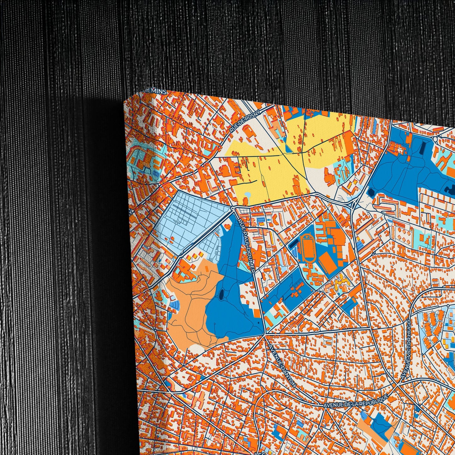 Fontenay-Sous-Bois France Colorful City Map Canvas Print Detail