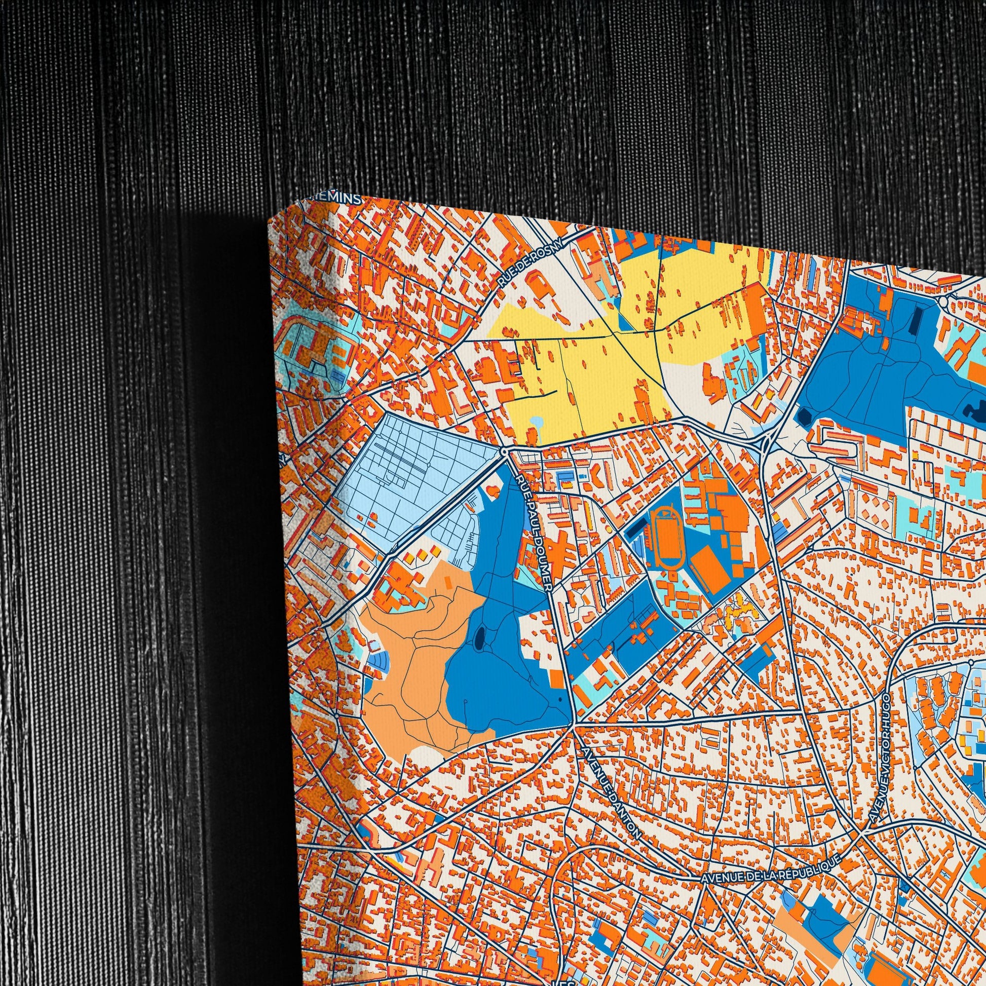 Fontenay-Sous-Bois France Colorful City Map Canvas Print Detail