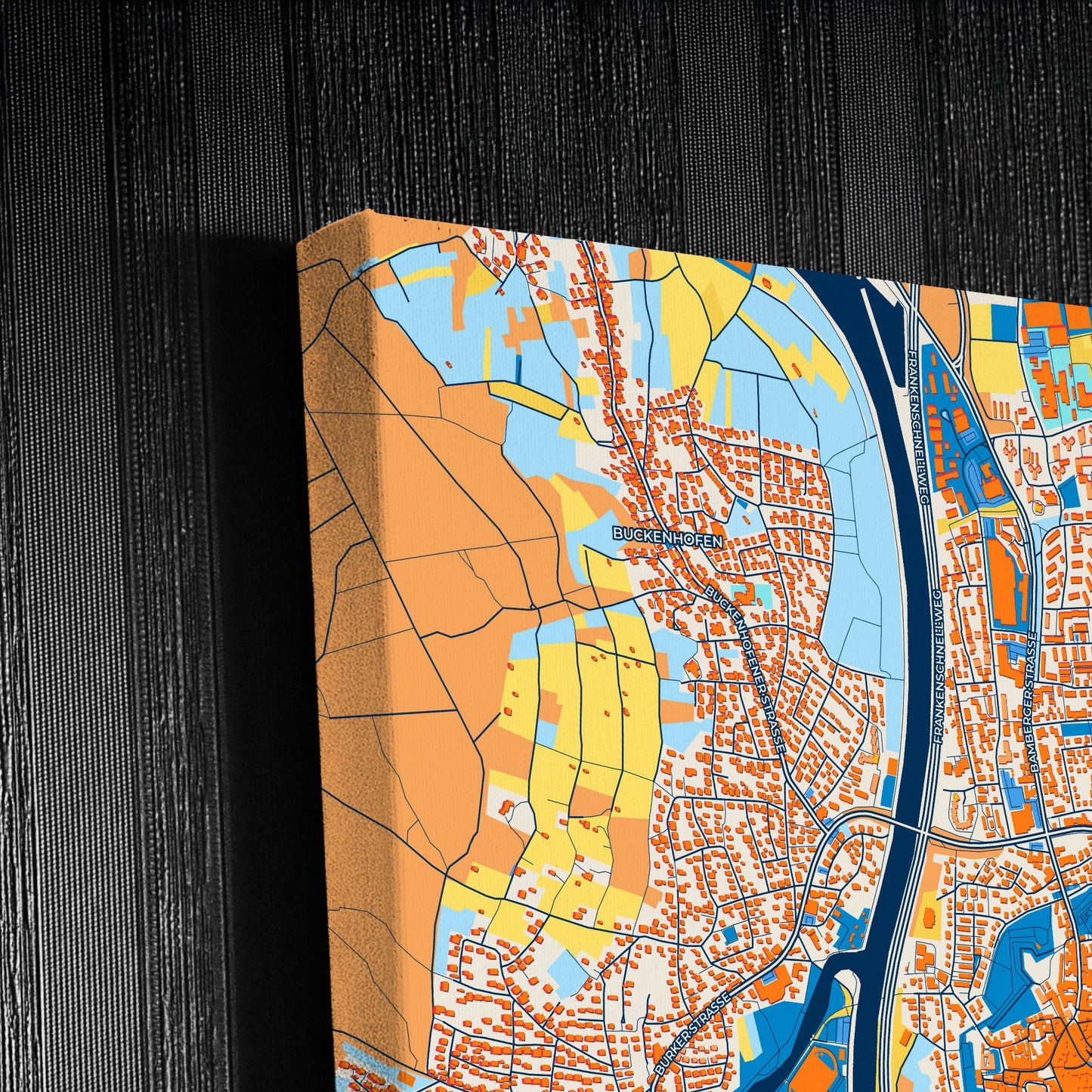 Forchheim Germany Colorful City Map Canvas Print Detail