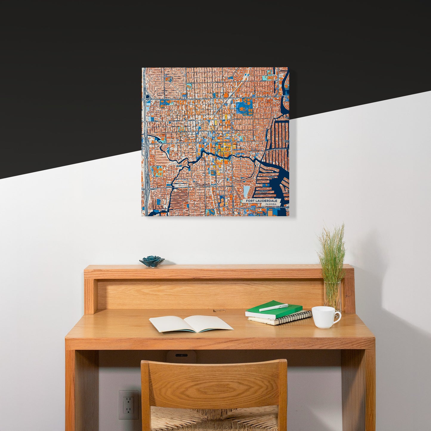 Fort Lauderdale Florida Colorful City Map Canvas Print Scene