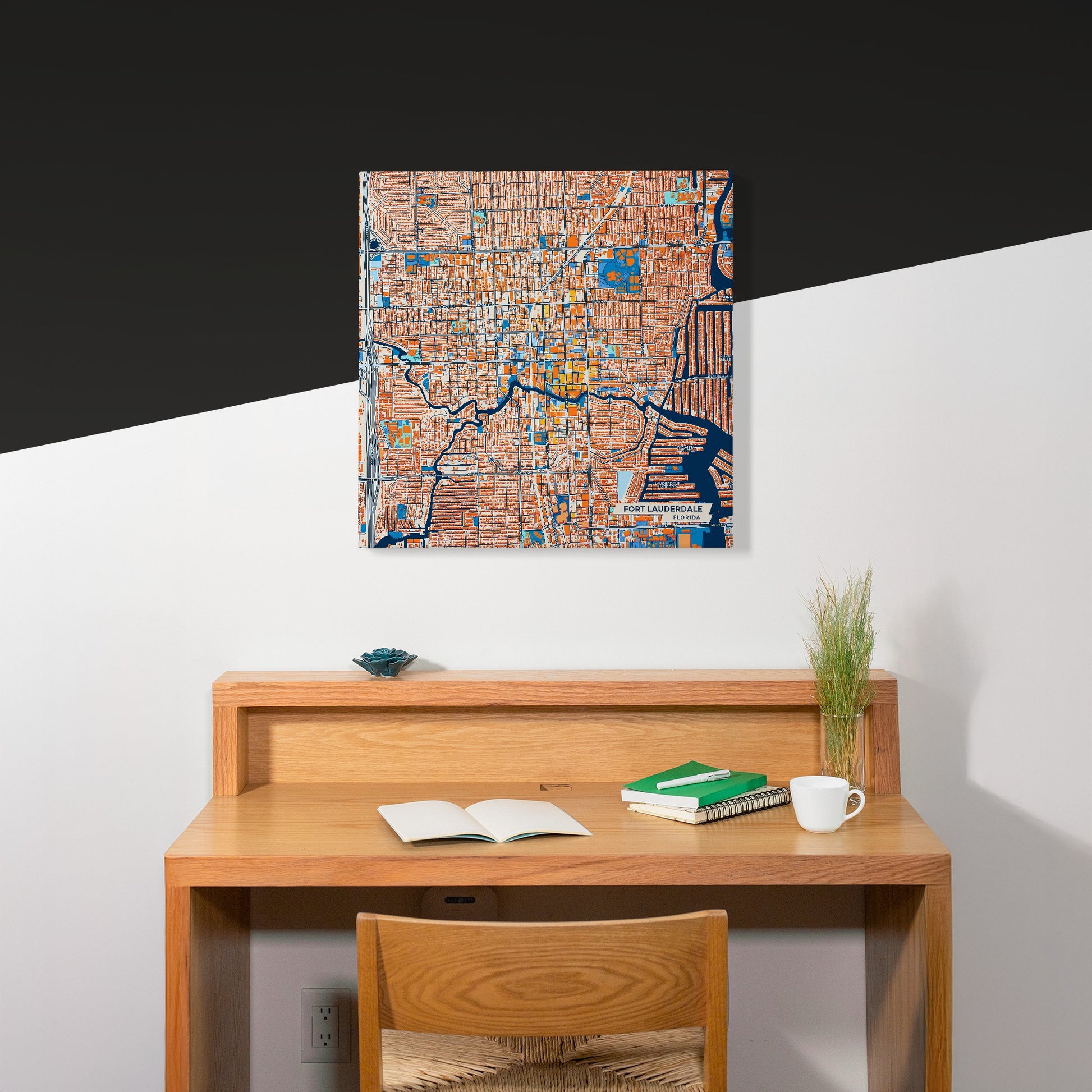 Fort Lauderdale Florida Colorful City Map Canvas Print Scene