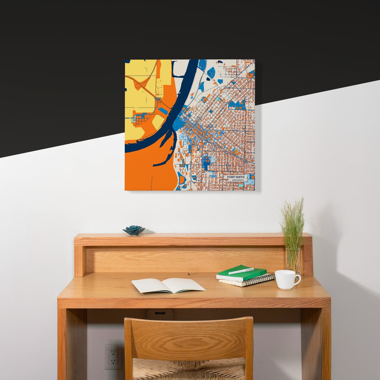 Fort Smith Arkansas Colorful City Map Canvas Print Scene