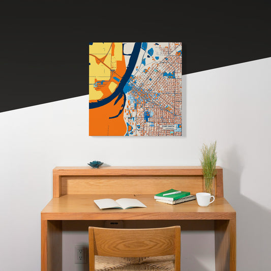 Fort Smith Arkansas Colorful City Map Canvas Print Scene