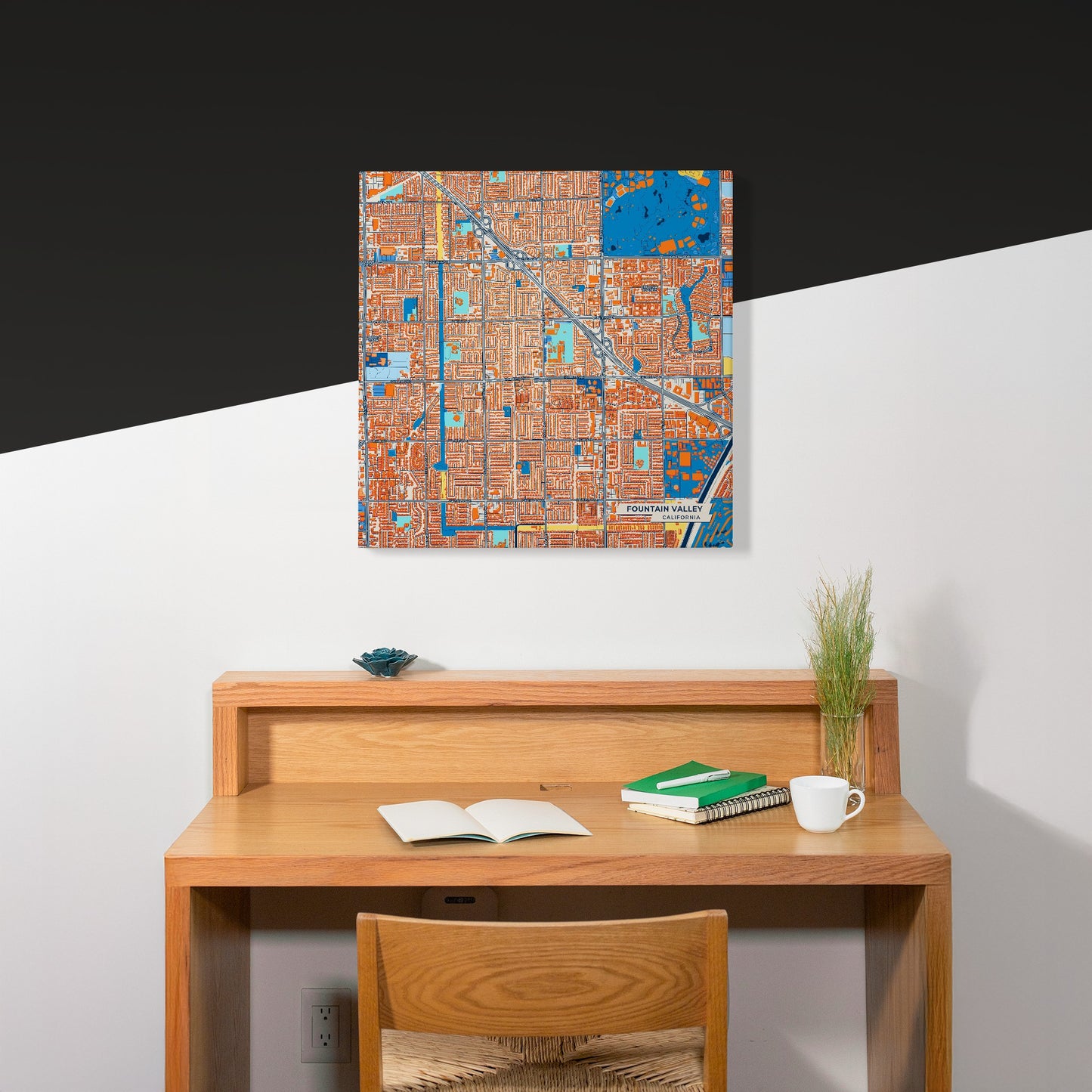 Fountain Valley California Colorful City Map Canvas Print Scene
